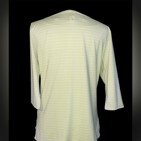Footjoy 3/4 sleeves light/bright green with white stripes - Picture 2 of 4